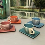 4 tasses à café en céramique vintage éditées par lbvyr circa