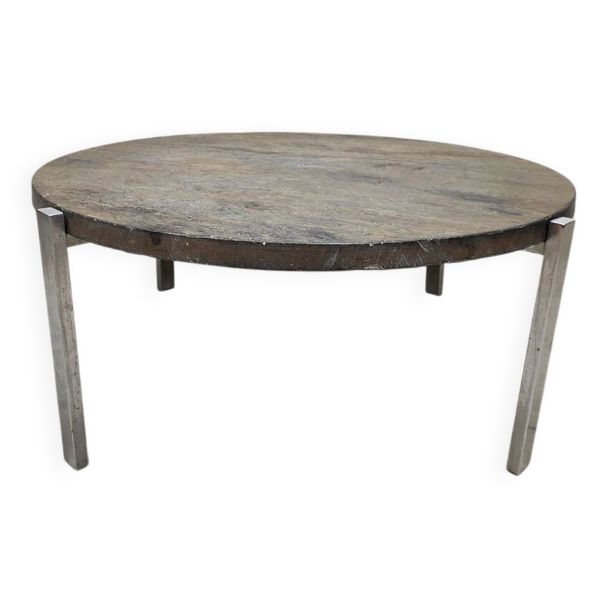 Slate round stone coffee table vintage