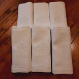 6 Napkins early 20th century AC monogram