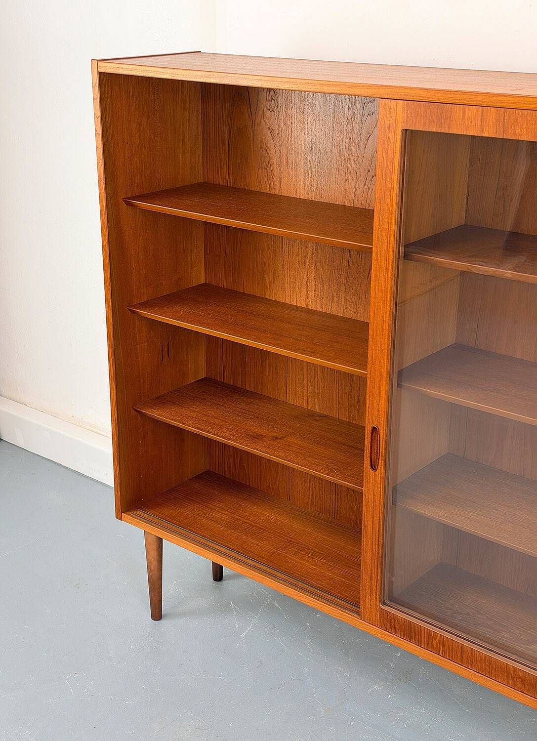 Danish Teak Cabinet with Glass Doors by Carlo Jensen for Hundevad, 1960s