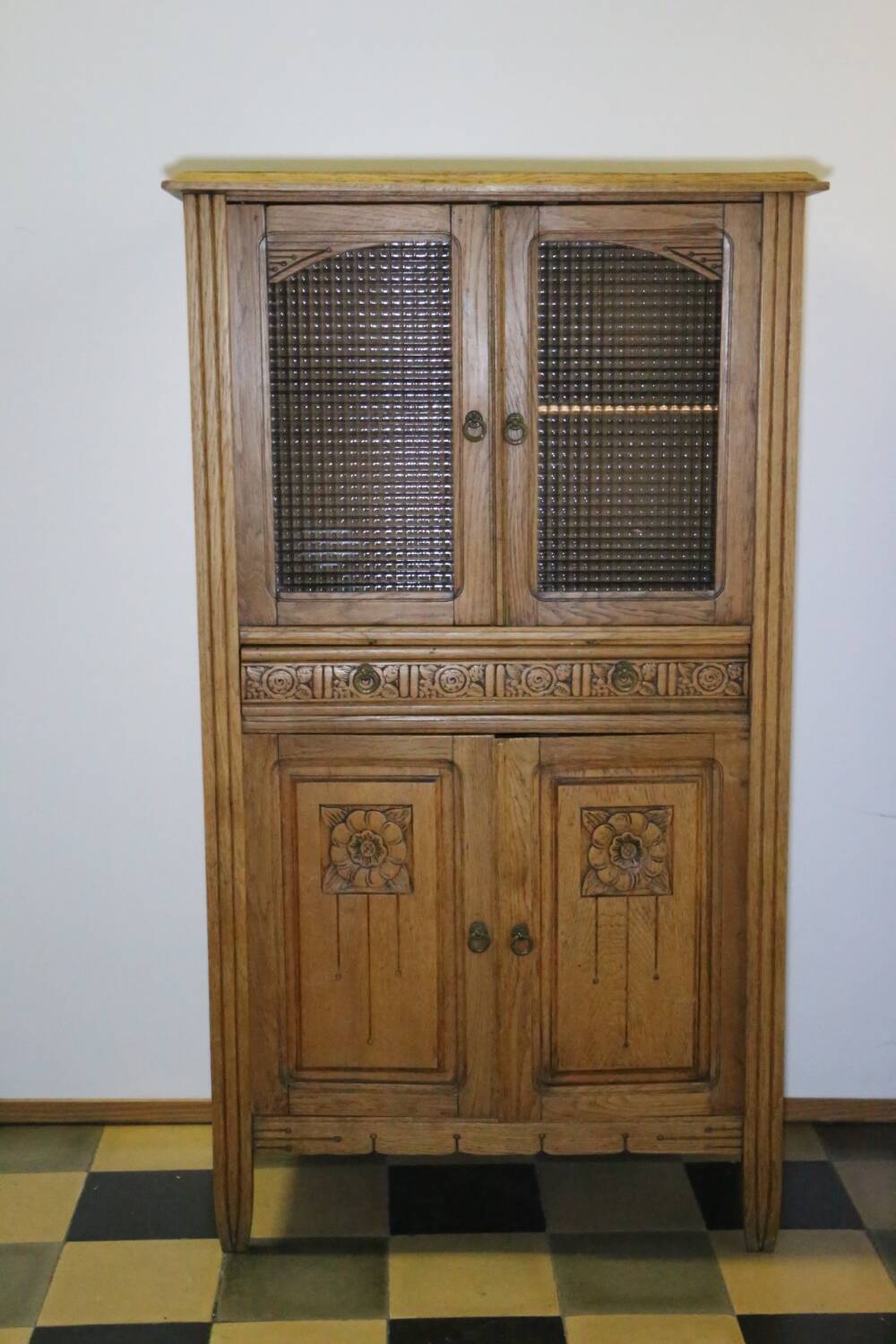 Antique oak grocery furniture