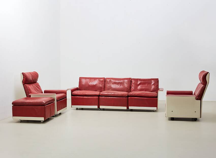 Dieter Rams Pair of Lounge Chairs + Ottoman 620 Series for Vitsoe 1962