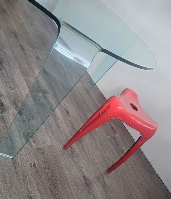 Table tripode en verre Fiam pour Roche Bobois