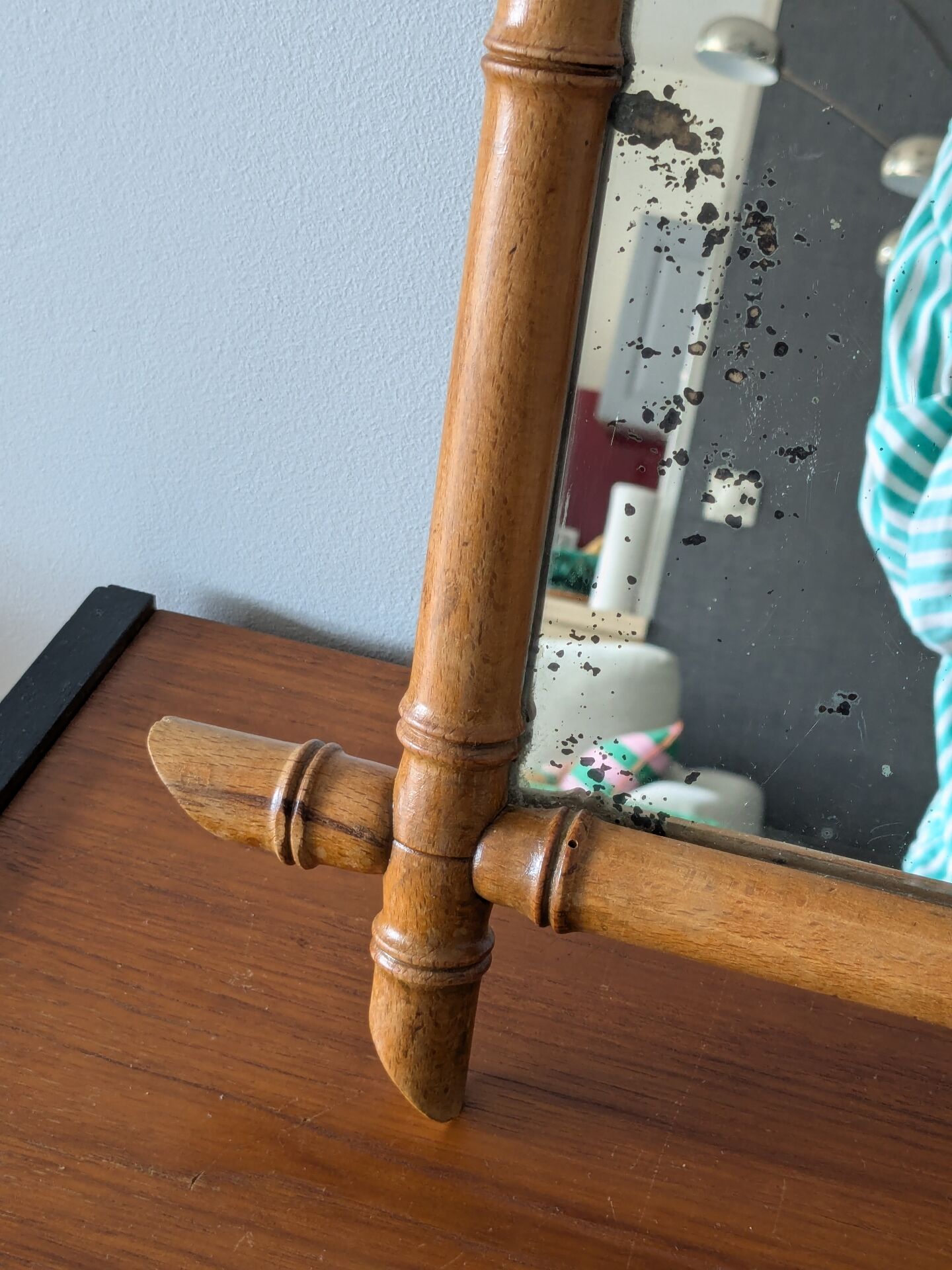Miroir vintage bambou