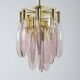Italian chandelier in brass with tear-shaped Murano glass, 1970s