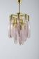 Italian chandelier in brass with tear-shaped Murano glass, 1970s