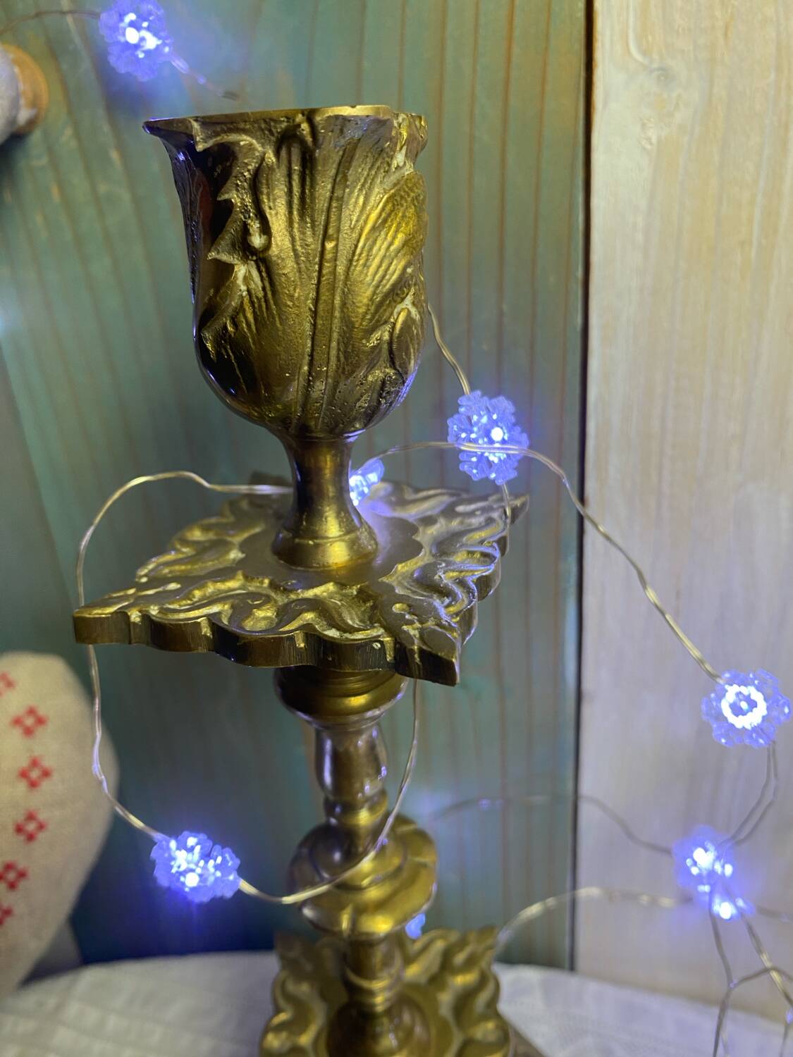 Large old gilded bronze candlestick