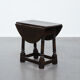 Antique English drop-leaf joint stool made of oak from the 18th century