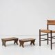 Small Rustic Wooden Stool with Curved Base, France, 1900s