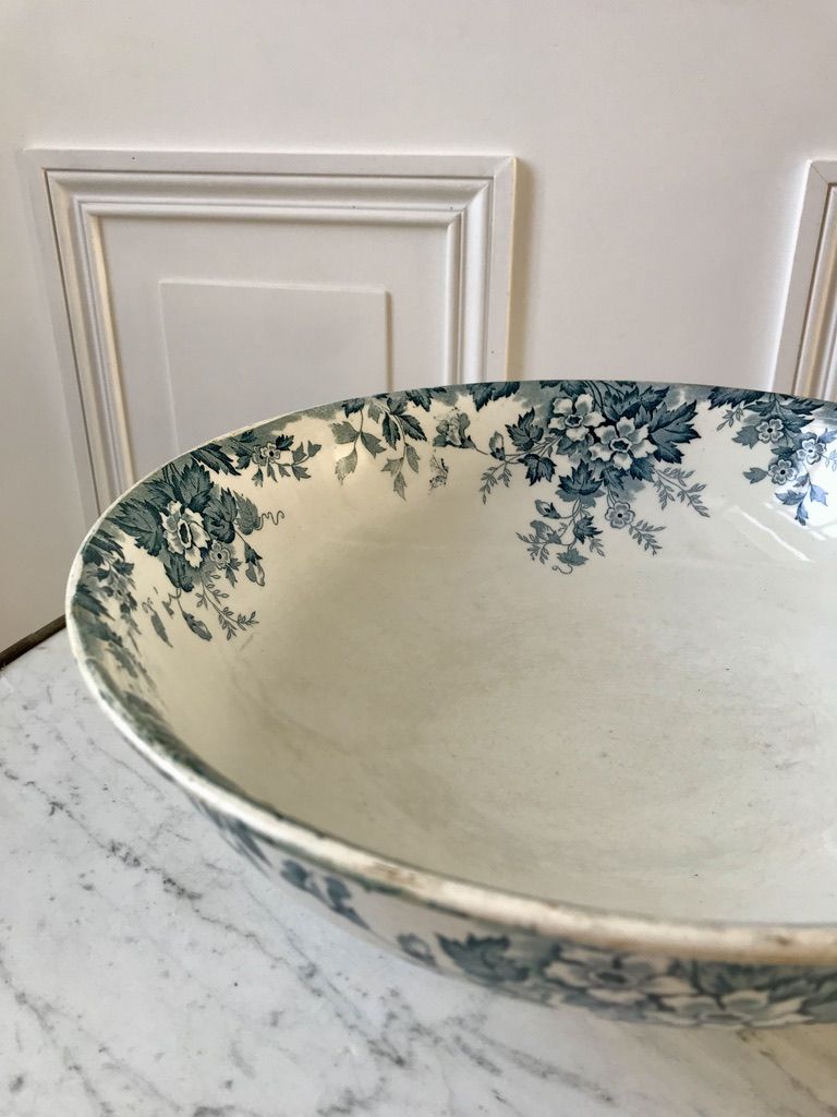 Salad bowl in iron sand saint-amand model "marie-louise" 1880 - xixth