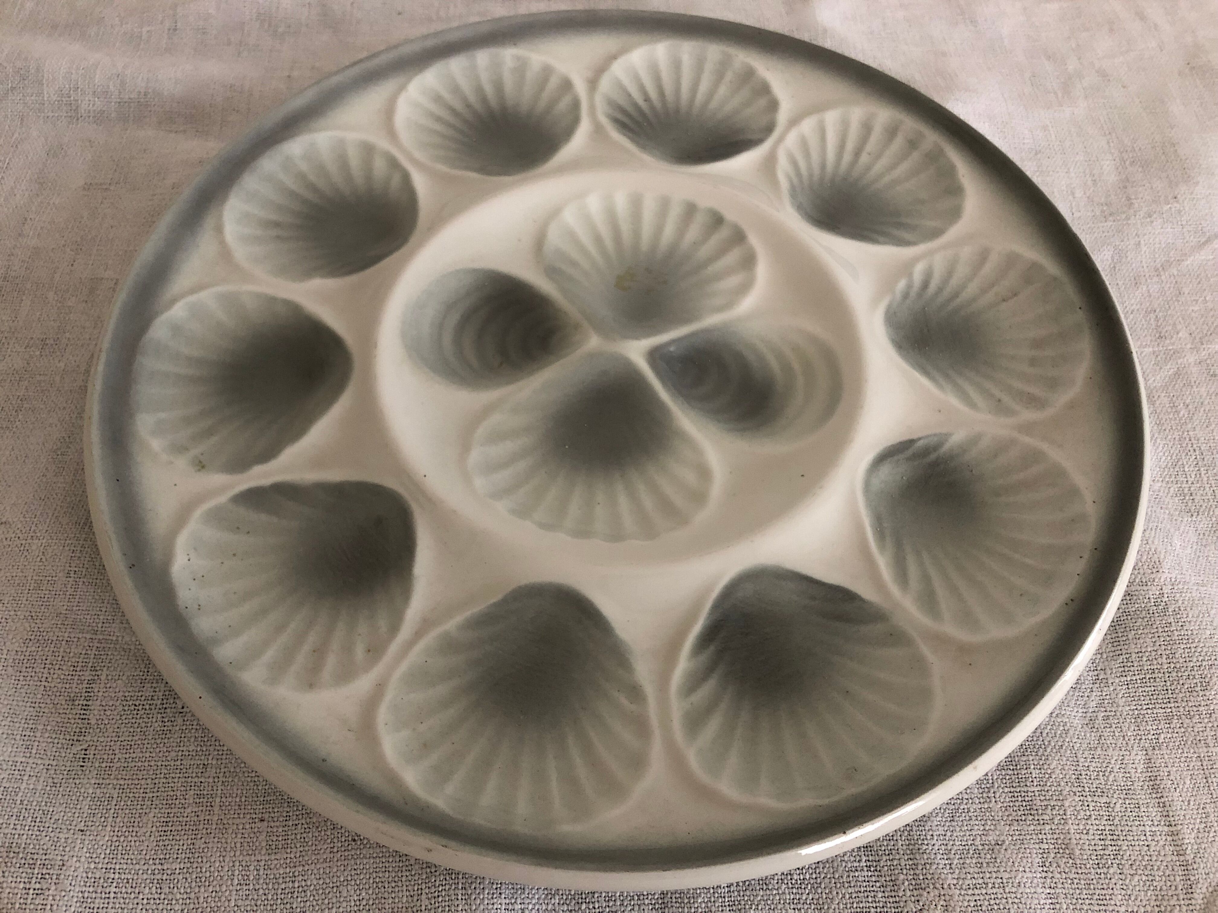 6 oyster plates and their dish - Moulin des Loups