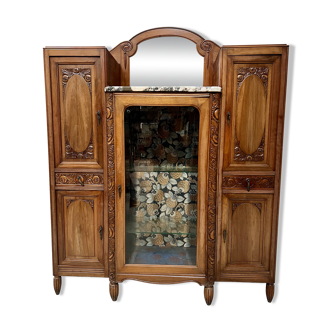 Art Deco buffet in solid walnut, 20th century.