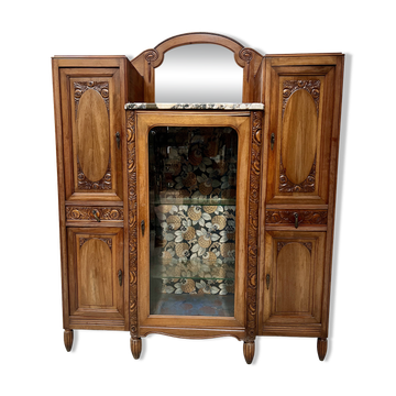 Art Deco buffet in solid walnut, 20th century.