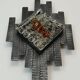 mid century brutalist style wrought iron and glass WALL LAMP sconce 060/70s