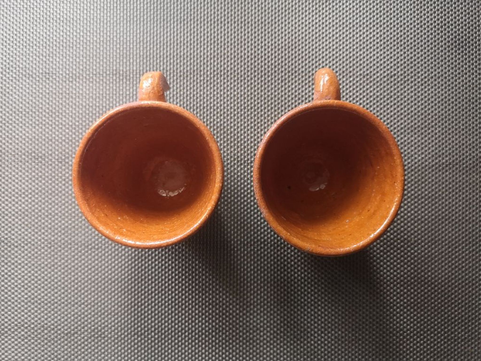 Duo of glazed potter's cups
