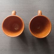 Duo of glazed potter's cups