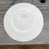 Plat à gâteau sur pied, compotier ancien par la manufacture Sarreguemines, France