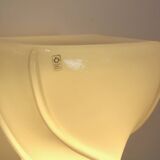 Leucos table lamp, handmade, limited edition in white opalescent glass