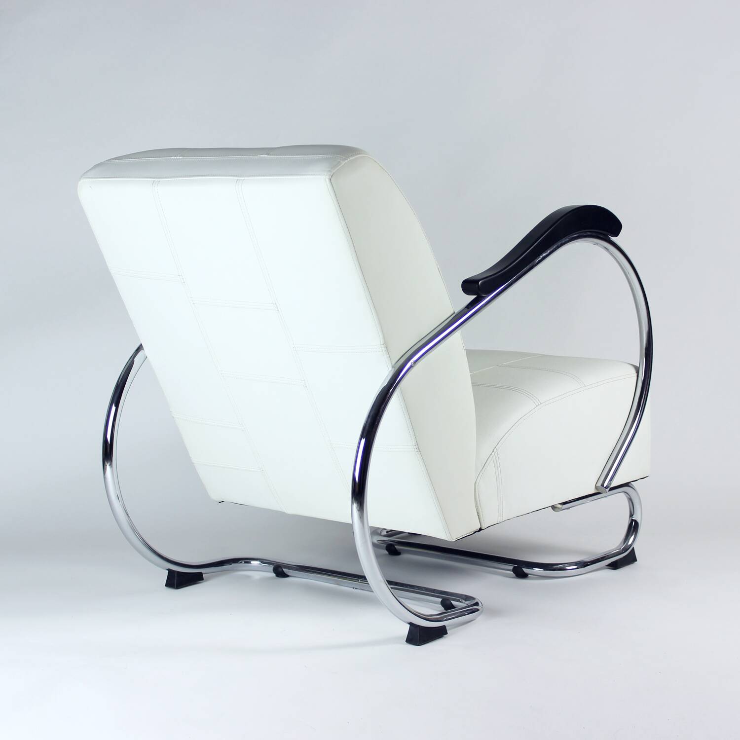 1930s Chrome & Leather Armchair By Hynek Gottwald, Czechoslovakia