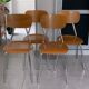 Chaises vintage en bois et chrome