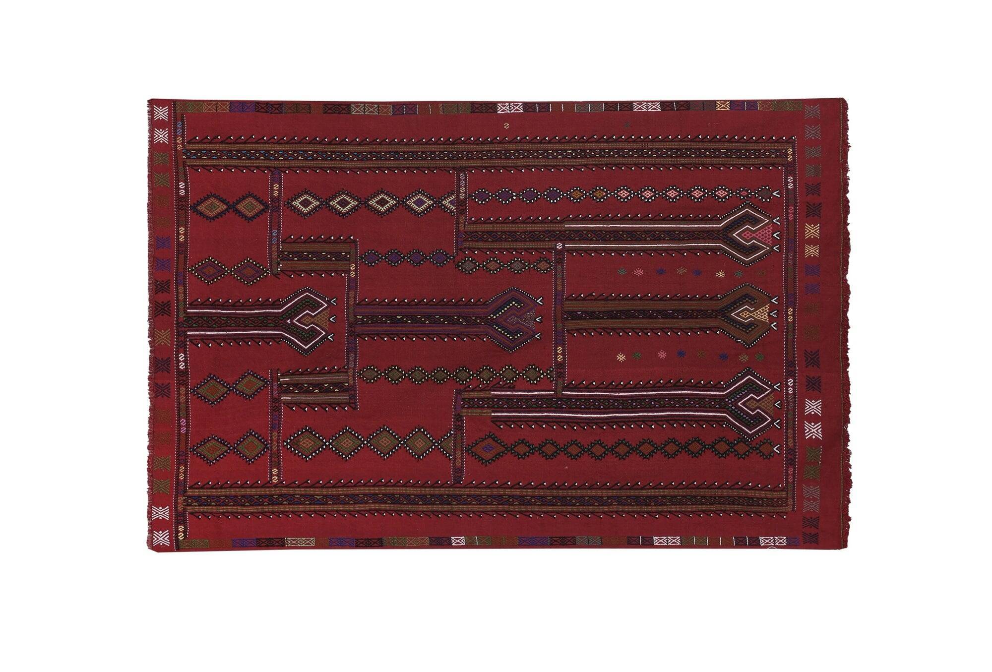 Vintage Turkish kilim, handwoven, 151x235 cm.
