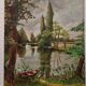 Tableau ancien huile sur bois années 50