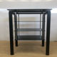 High black metal shelf with 3 tempered glass shelves