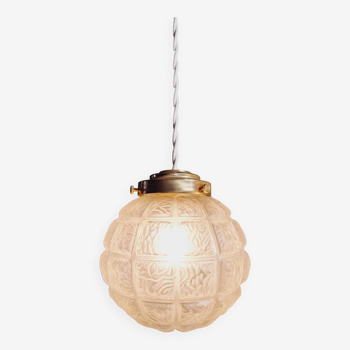 Art Deco pendant light/walking lamp in satin glass, 1920s-30s