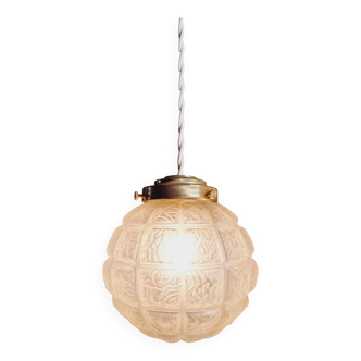 Art Deco pendant light/walking lamp in satin glass, 1920s-30s