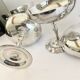 8 silver metal ice cream cups with punches