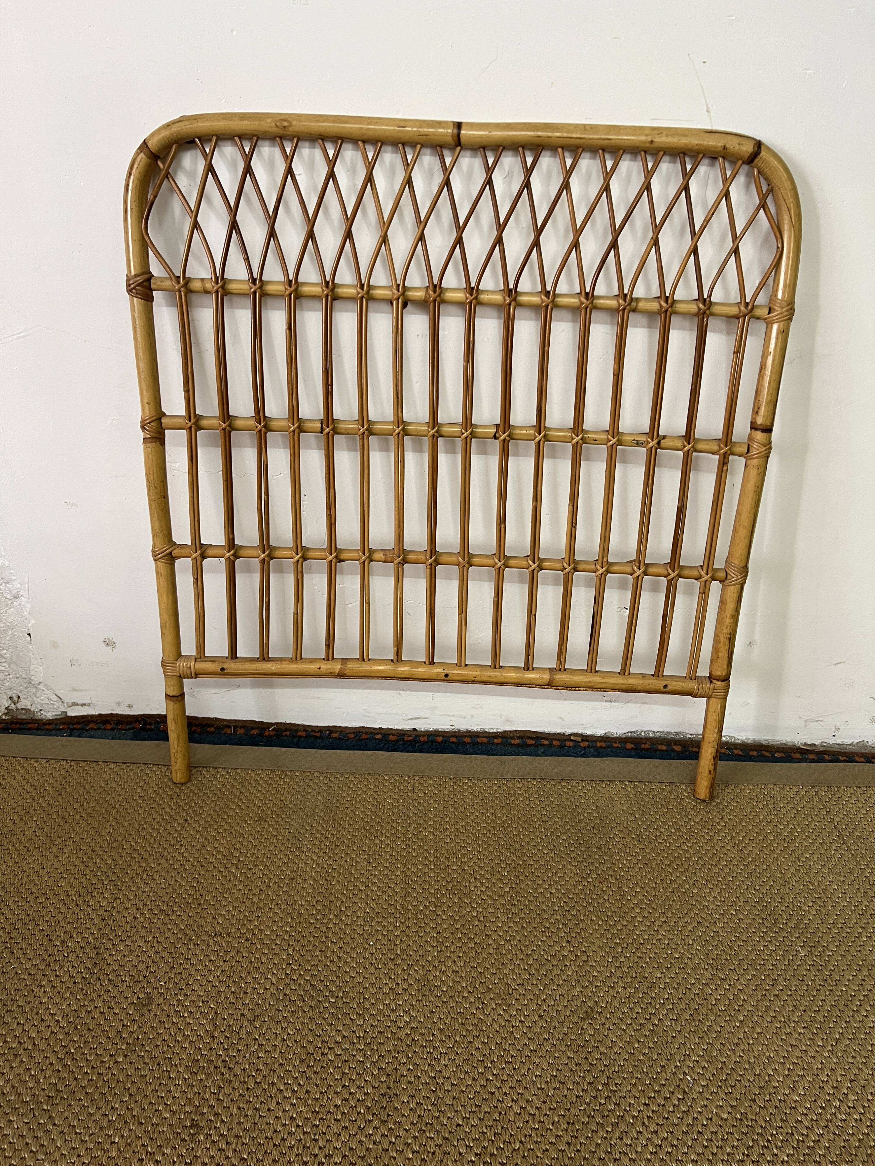 Vintage bamboo and rattan headboard