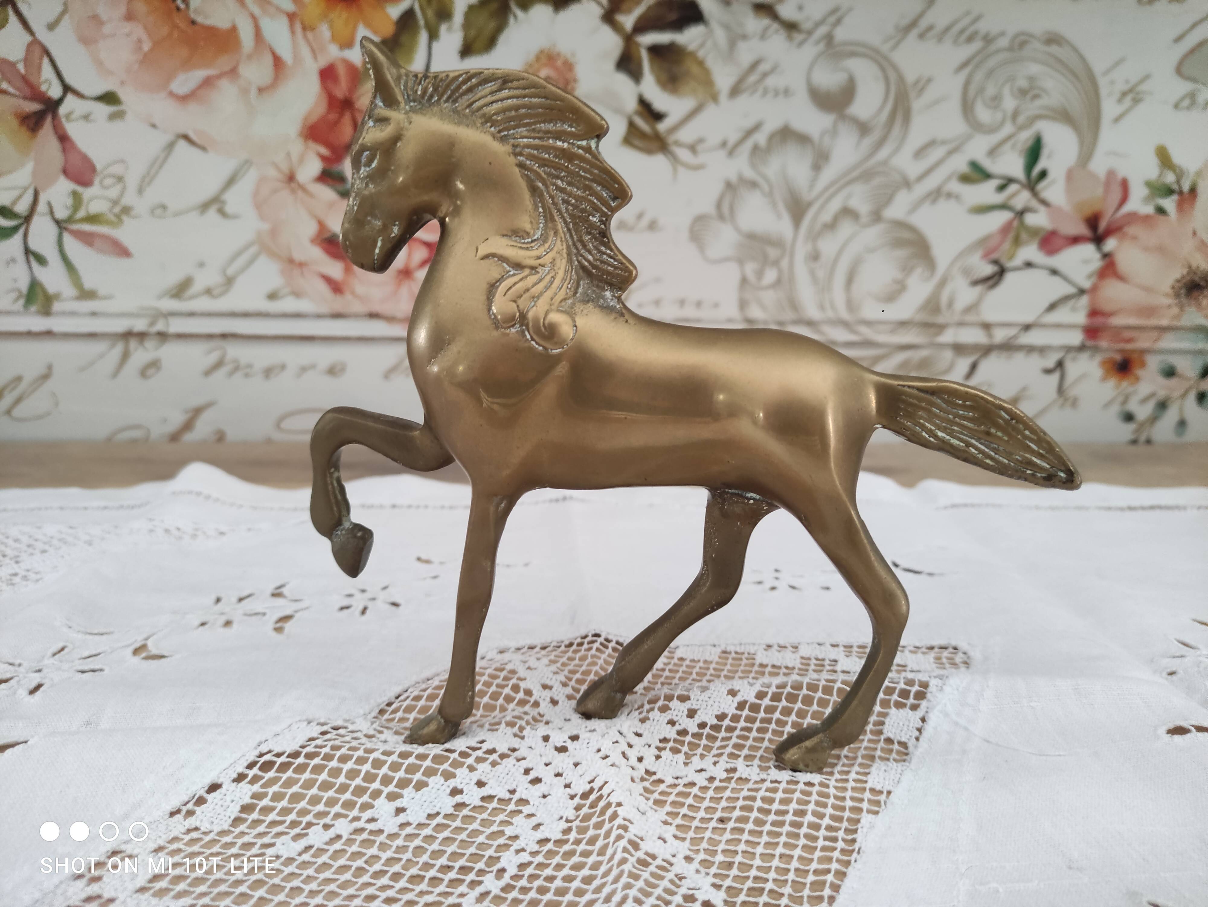 Vintage brass horse