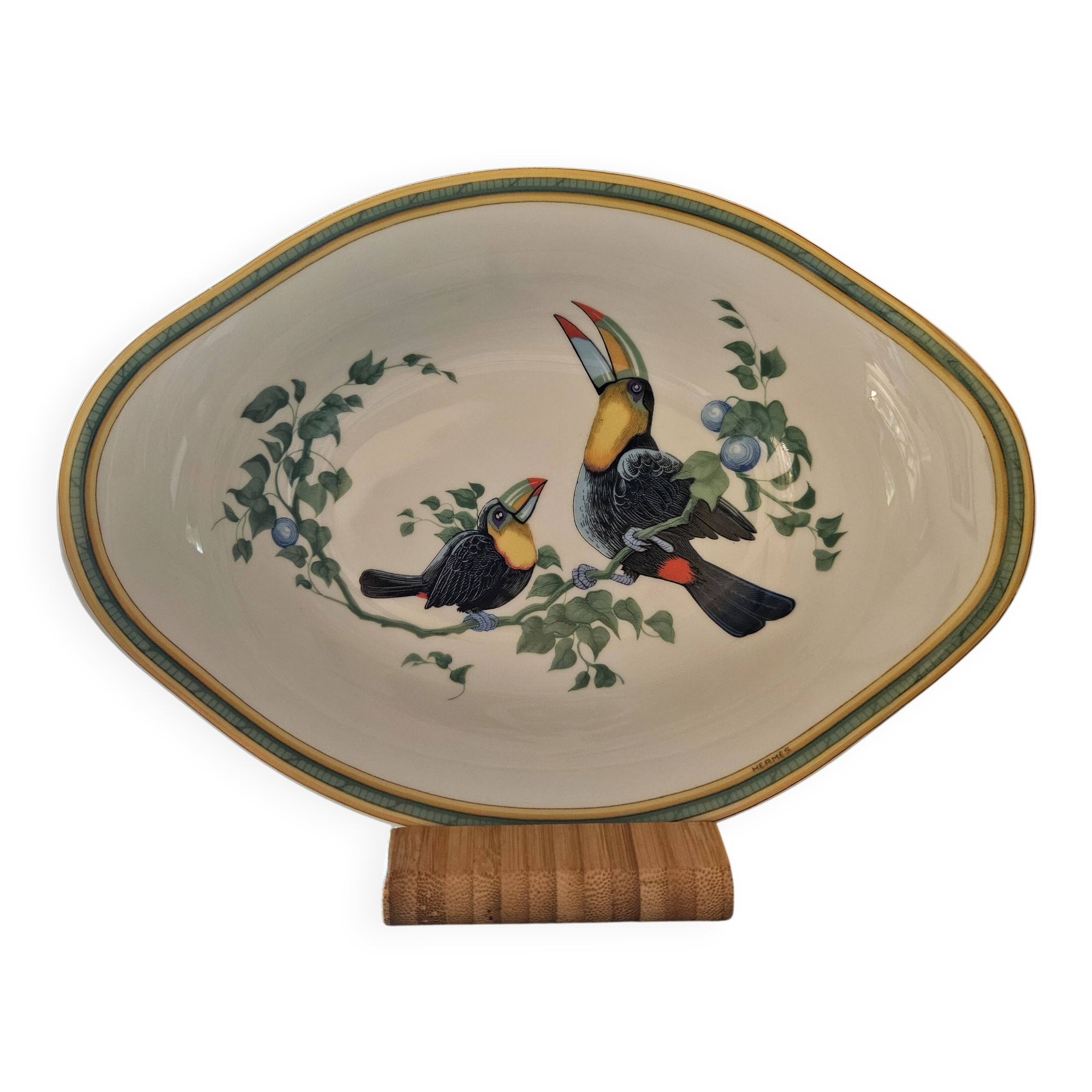Petit plat de sercice Hermès "Toucans"
