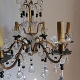 Lustre à pampilles du début du XXème siècle