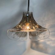 Murano glass flower pendant lamp by Carlo Nason for Mazzega, 1970s
