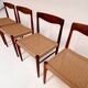 Refurbished set of 4 papercord chairs by H. Klein for Bramin, 1960s