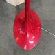 Red arc floor lamp with oval tulip base - italy 1970's