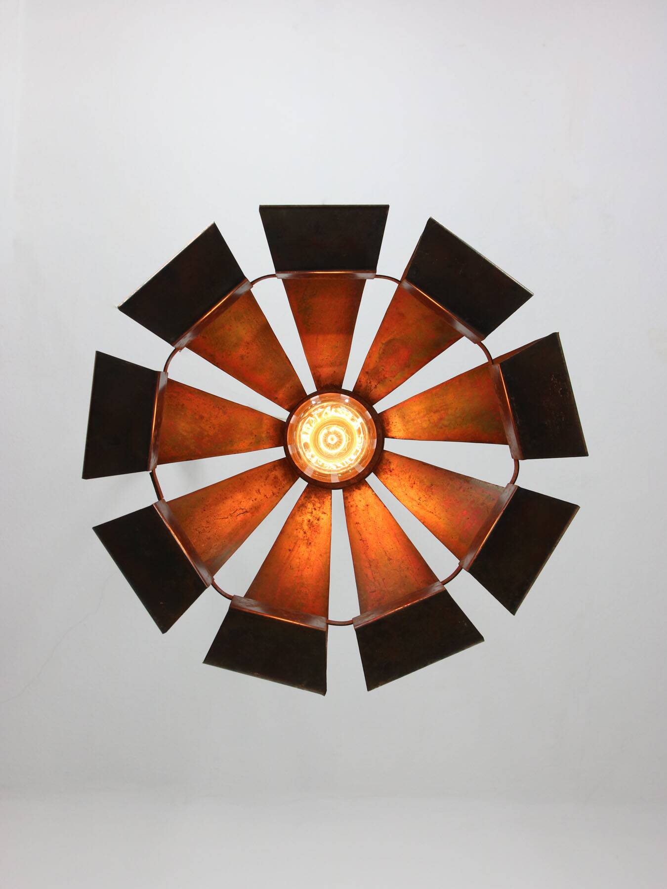 Vintage Italian Copper Colour Pendant Lamp, 70s