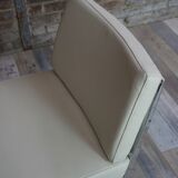 Pair of chrome and leather armchairs