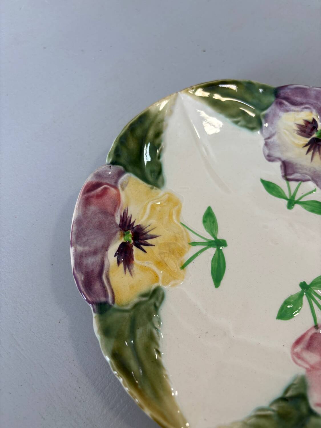 Set of two HB&Cie slip plates from Choisy le Roi circa 1880 designs