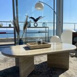 Rectangular coffee table oblong format 100% Roman Travertine