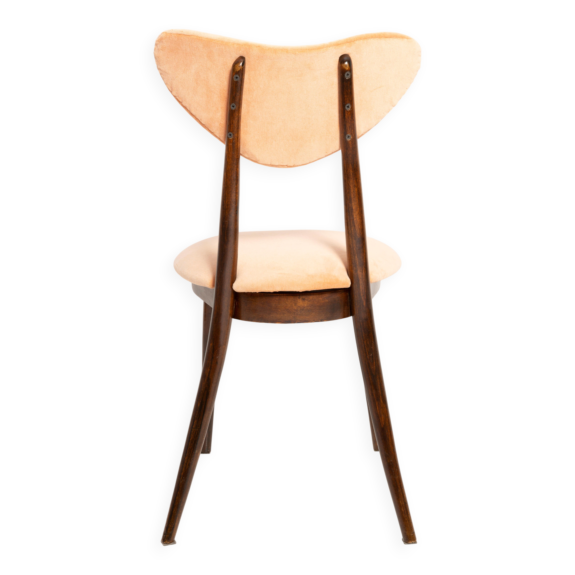 Vintage orange cotton velvet chair, Europe, 1960s