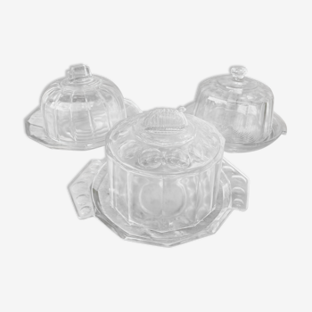 Vintage glass bell trio 50/6o years.