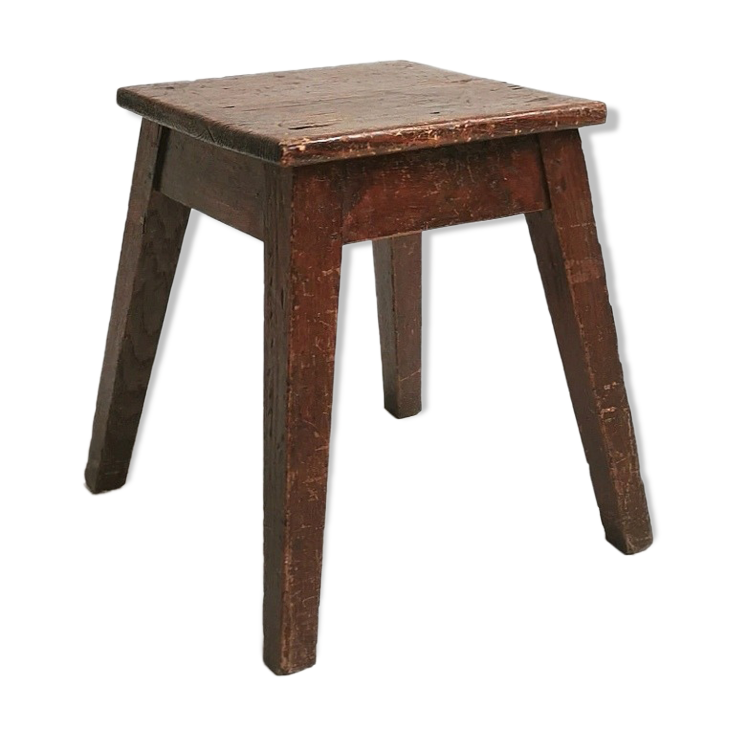 Low pine workshop stool, 1950