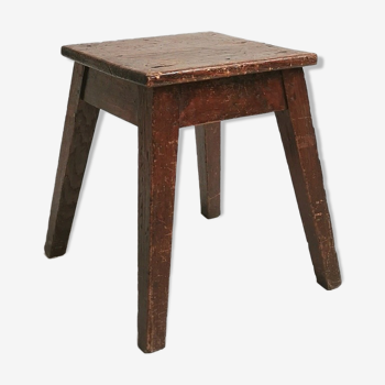 Low pine workshop stool, 1950