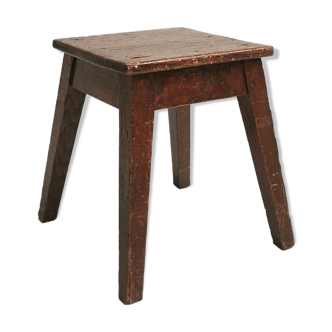 Low pine workshop stool, 1950