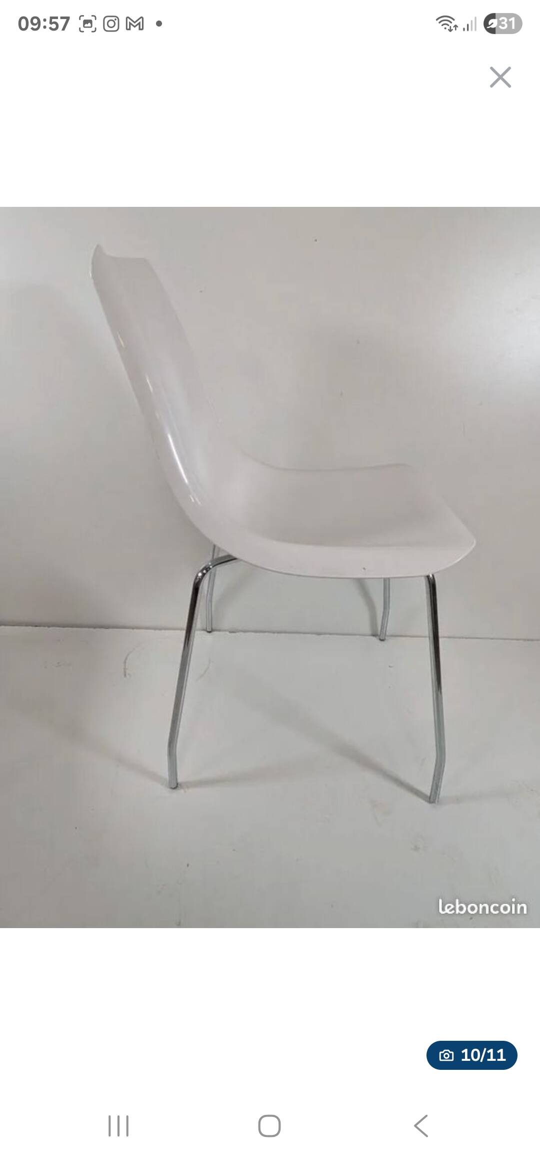 Industrial chair with fibreglass shell, chrome steel base – 1960