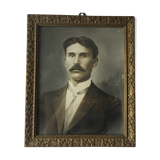 Authentic old photograph portrait of a handsome man with mustache 1920 - 1930