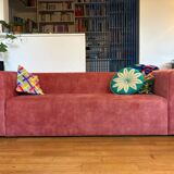 Canapé 3 places AGAR Panac Édition en velours blush