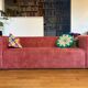 3-seater canapé AGAR Panac Edition in blush velvet